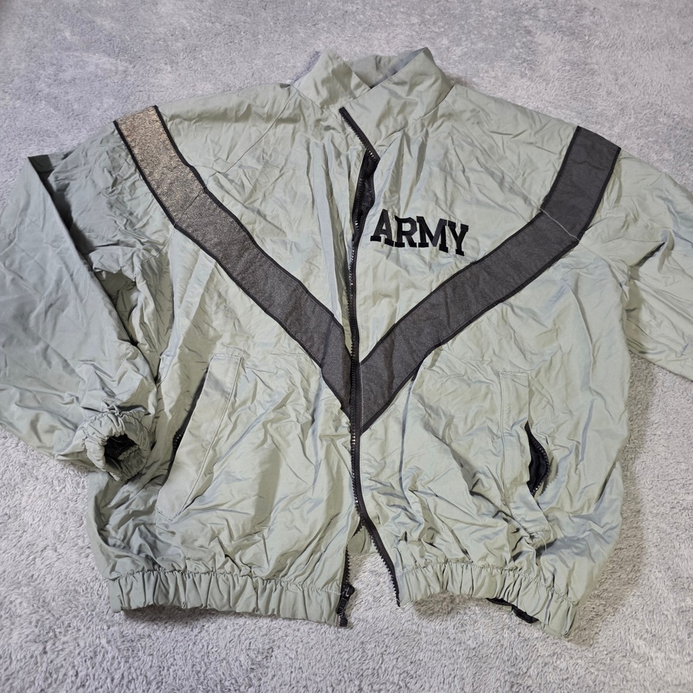 UNICOR US Army Mens Medium‎ Regular IPFU Training Jacket Gray Reflective Chevron